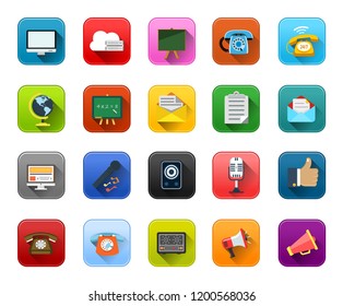 vector communication icons - computer network symbol - internet media connection