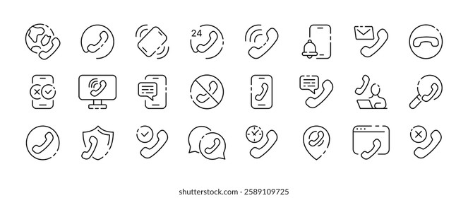Vector communication icons set for modern interfaces.