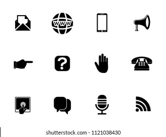 vector communication icons set - phone wireless network sign symbols, computer illustrations. web icons