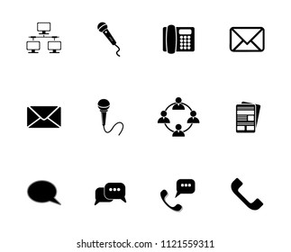 vector communication icons set - phone wireless network sign symbols, computer illustrations. web icons