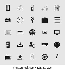 vector communication icons set - phone wireless network sign symbols, computer illustrations. web icons