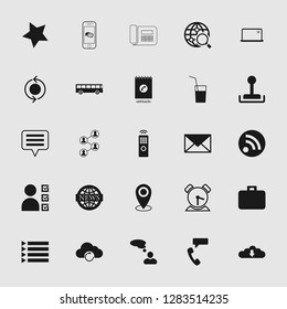 vector communication icons set - phone wireless network sign symbols, computer illustrations. web icons