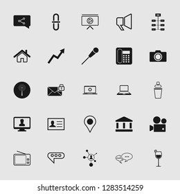 vector communication icons set - phone wireless network sign symbols, computer illustrations. web icons