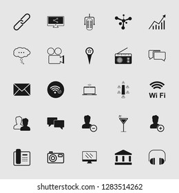 vector communication icons set - phone wireless network sign symbols, computer illustrations. web icons