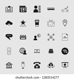 vector communication icons set - phone wireless network sign symbols, computer illustrations. web icons