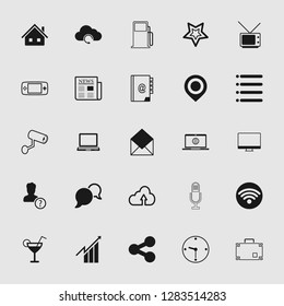 vector communication icons set - phone wireless network sign symbols, computer illustrations. web icons