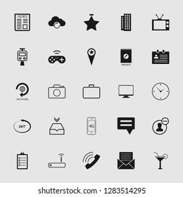 vector communication icons set - phone wireless network sign symbols, computer illustrations. web icons