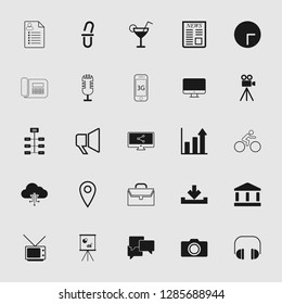 vector communication icons set - phone wireless network sign symbols, computer illustrations. web icons