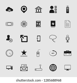 vector communication icons set - phone wireless network sign symbols, computer illustrations. web icons