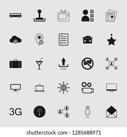 vector communication icons set - phone wireless network sign symbols, computer illustrations. web icons