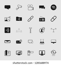 vector communication icons set - phone wireless network sign symbols, computer illustrations. web icons