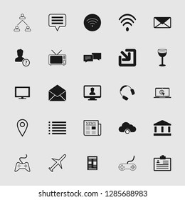 vector communication icons set - phone wireless network sign symbols, computer illustrations. web icons