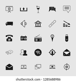 vector communication icons set - phone wireless network sign symbols, computer illustrations. web icons