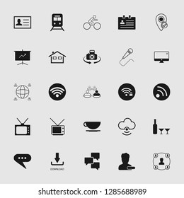 vector communication icons set - phone wireless network sign symbols, computer illustrations. web icons