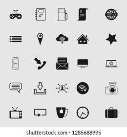 vector communication icons set - phone wireless network sign symbols, computer illustrations. web icons