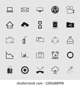 vector communication icons set - phone wireless network sign symbols, computer illustrations. web icons