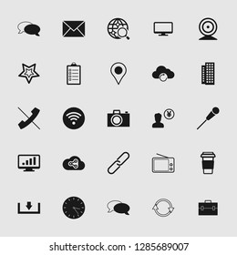 vector communication icons set - phone wireless network sign symbols, computer illustrations. web icons