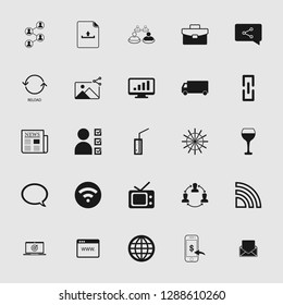 vector communication icons set - phone wireless network sign symbols, computer illustrations. web icons