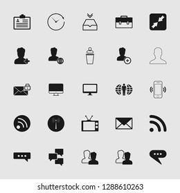 vector communication icons set - phone wireless network sign symbols, computer illustrations. web icons