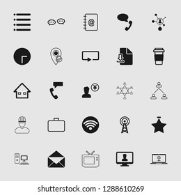 vector communication icons set - phone wireless network sign symbols, computer illustrations. web icons