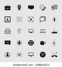 vector communication icons set - phone wireless network sign symbols, computer illustrations. web icons