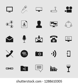 vector communication icons set - phone wireless network sign symbols, computer illustrations. web icons