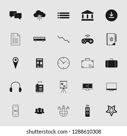 vector communication icons set - phone wireless network sign symbols, computer illustrations. web icons