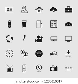 vector communication icons set - phone wireless network sign symbols, computer illustrations. web icons