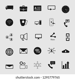 vector communication icons set - phone wireless network sign symbols, computer illustrations. web icons