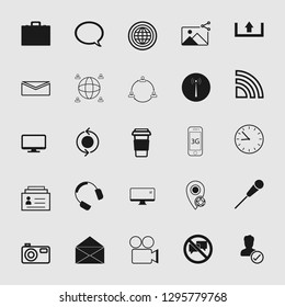 vector communication icons set - phone wireless network sign symbols, computer illustrations. web icons