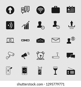 vector communication icons set - phone wireless network sign symbols, computer illustrations. web icons