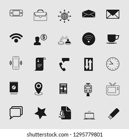 vector communication icons set - phone wireless network sign symbols, computer illustrations. web icons
