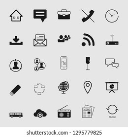 vector communication icons set - phone wireless network sign symbols, computer illustrations. web icons