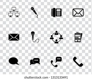 vector communication icons set - phone wireless network sign symbols, computer illustrations. web icons