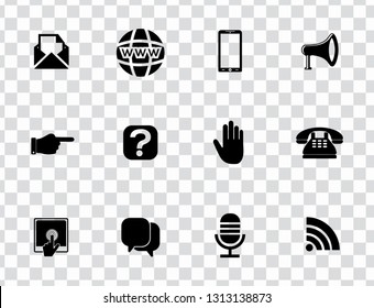 vector communication icons set - phone wireless network sign symbols, computer illustrations. web icons