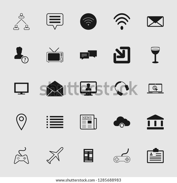Vector Communication Icons Set Phone Wireless Stock Vector