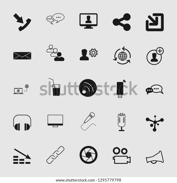 vector communication\
icons set - phone wireless network sign symbols, computer\
illustrations. web\
icons