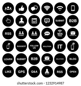 vector Communication icons set - social media and web network, computer sign and symbols