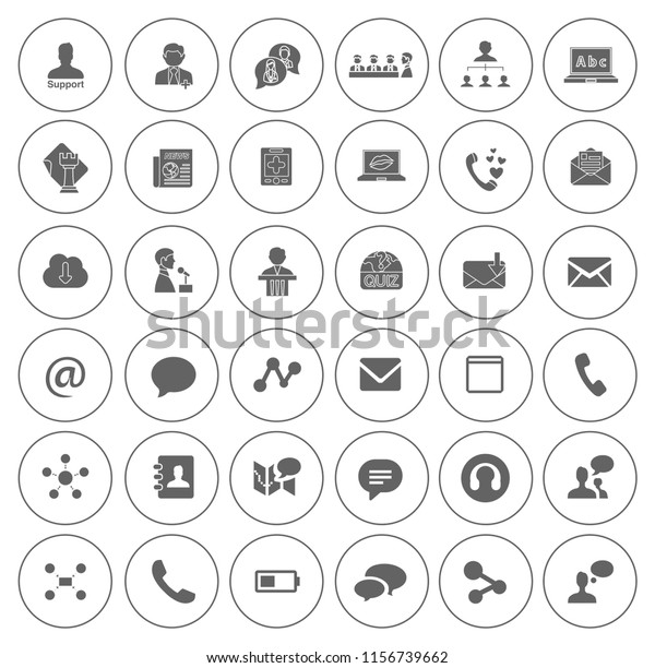 Vector Communication Icons Set Social Media Stock Vector Royalty