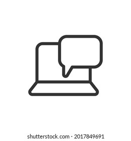 Vector communication line icon. Symbol in trendy outline style. Vector illustration isolated on a white background.