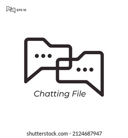 Vector Communication Logo Design chat file in simple and abstract style