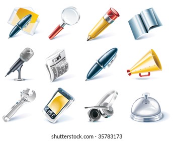 Vector communication and media icon set