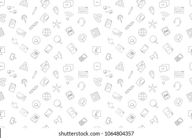 Vector communication pattern. Communication seamless background