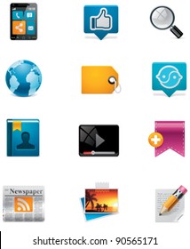 Vector communication and social media icon set. Part 2