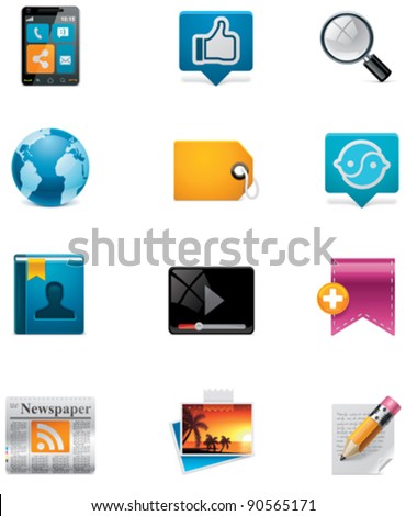 Vector communication and social media icon set. Part 2