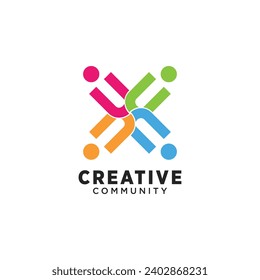 Vector community logo design with modern creative style