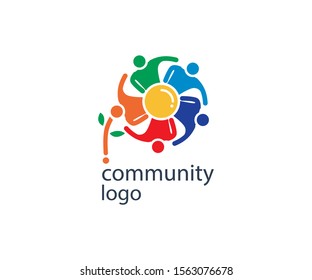 vector Community logo, People connect logo, Communication ,family, Social Care, Kids, Sports, vector symbolic marks.