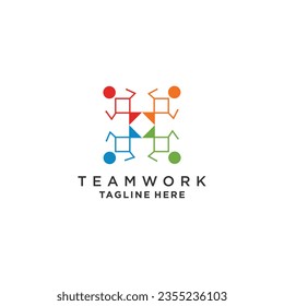 Vector community and team work logo abstract premium vector
