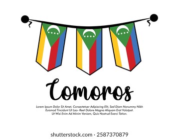 Vector Comoros flag banner Comoros flag Vector illustration design Comoros national day banner design 