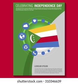 Vector Comoros Independence Day Flyer template. Creative Brochure Title Page. National Day Leaflet design element. vector illustration
